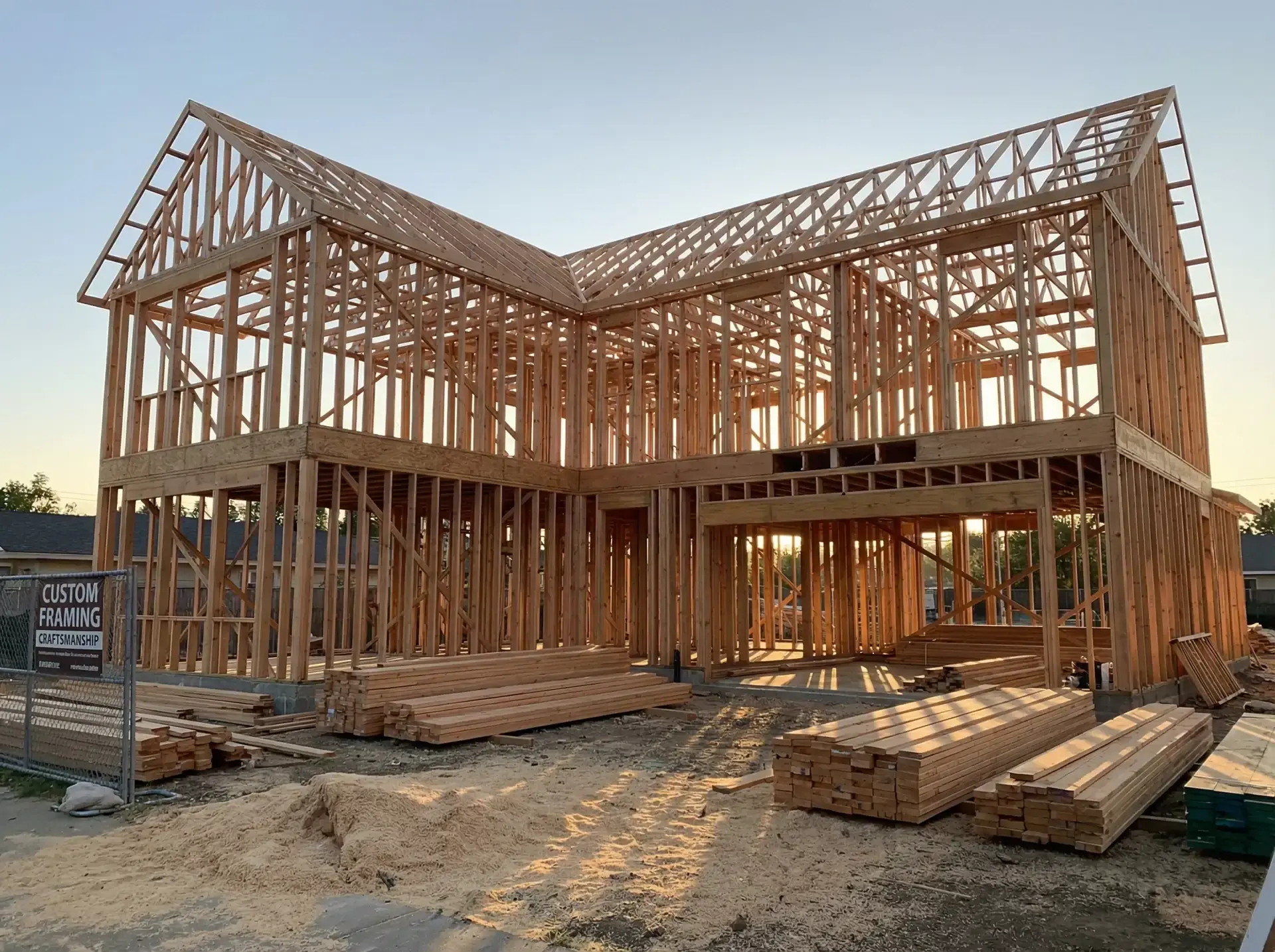 Residential wood framing construction by a Seattle framing contractor